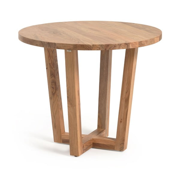 Okrugli blagovaonski stol od masivnog bagrema u prirodnoj boji ø 90 cm Nahla – Kave Home