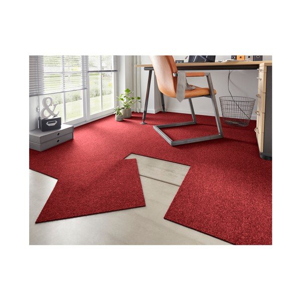 Set od 20 kvadrata crvenog tepiha Hanse Home Easy, 50 x 50 cm