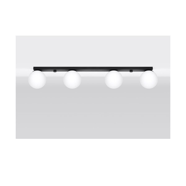 Crna stropna svjetiljka sa staklenim sjenilom ø 12 cm Umerta – Sollux-image-2