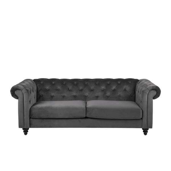 Tamno siva sofa od baršuna Actona Charlietown, 219 cm