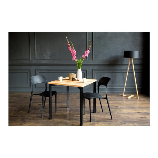 Crni blagovaonski stol sa zaobljenim nogama Ragaba TRIVENTI, 120 x 80 cm-image-2