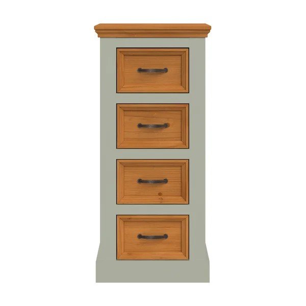 Zelena/u svijetloj prirodnoj boji komoda od masivnog bora 45x100x40 cm Selma – Støraa