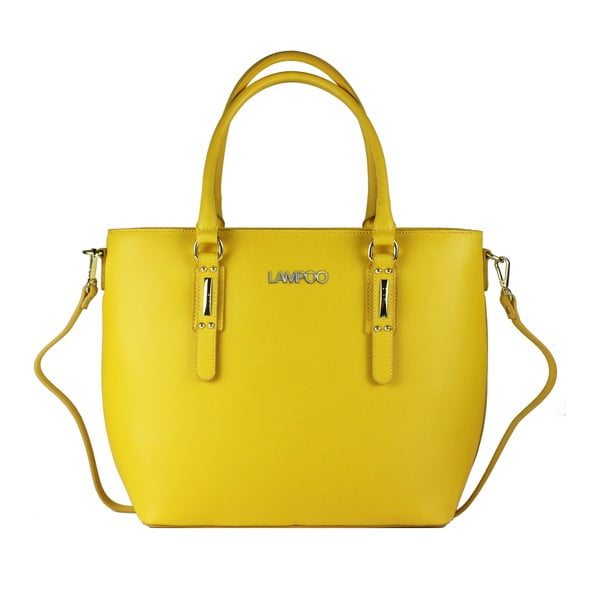 Žuta kožna torbica Lampoo Masna