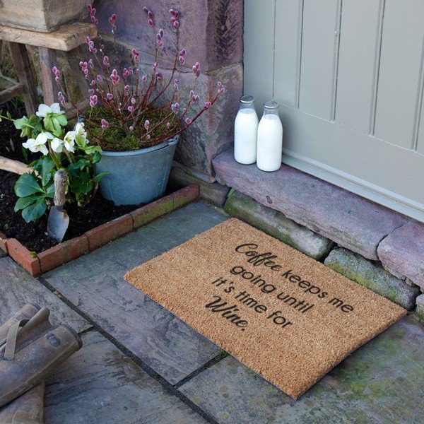 Otirač od kokosovih vlakana 40x60 cm Coffee Keeps Me Going – Artsy Doormats-image-3