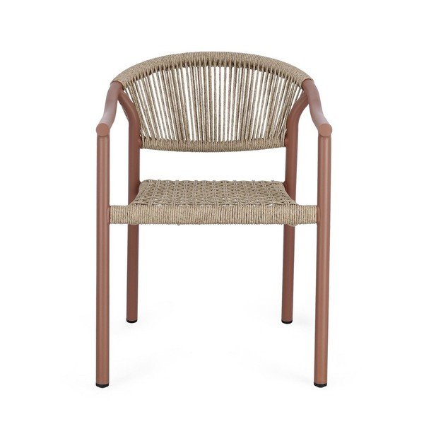 Crvena/u prirodnoj boji metalna vrtna stolica Canarias – Bizzotto-image-2