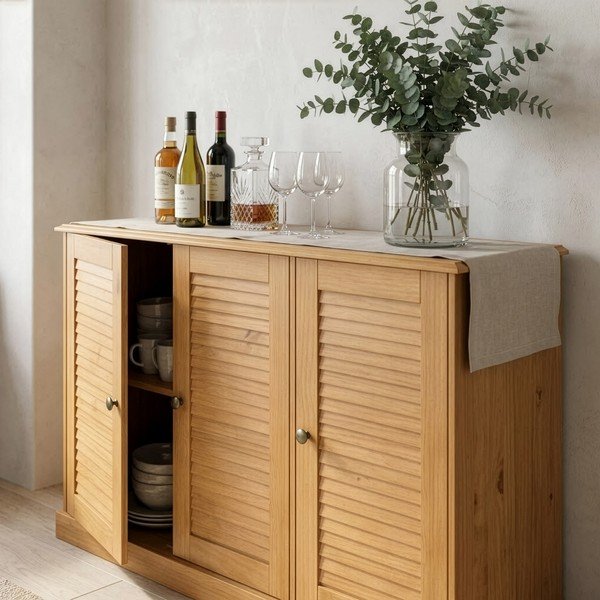 Komoda od masivnog bora u svijetloj prirodnoj boji 125x80x38 cm Edith – Støraa-image-3