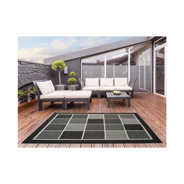 Crno-sivi vanjski tepih Universal Nicol Squares, 120 x 170 cm-image-2