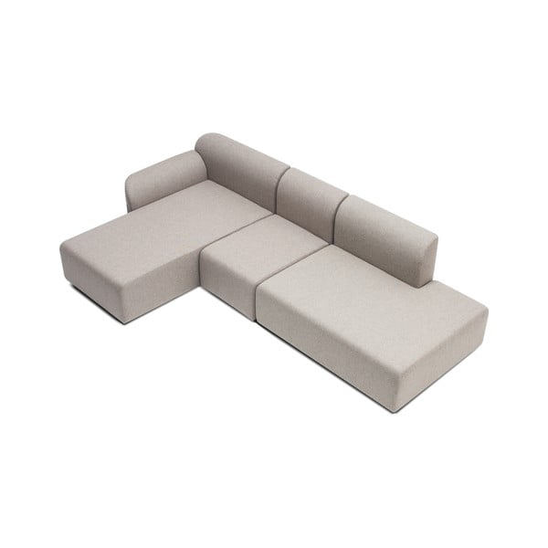 Svijetlo sivi kauč (desni kut) od mješavine vune i lana Hugg - Gazzda-image-4