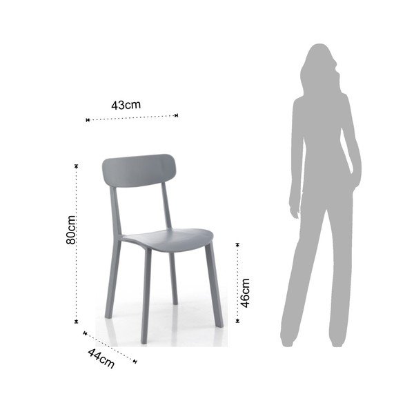 Set od 4 sive blagovaonske stolice Tomasucci Mara-image-1