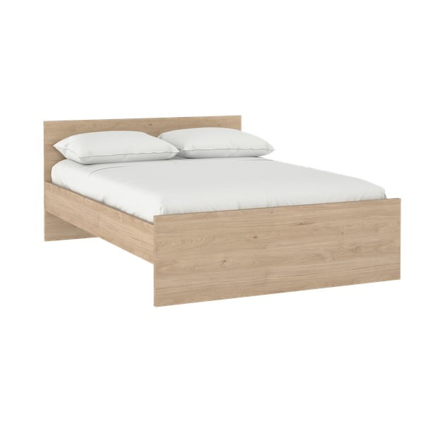 Bračni krevet u dekoru hrasta bez podnice 140x200 cm u prirodnoj boji Naia – Tvilum