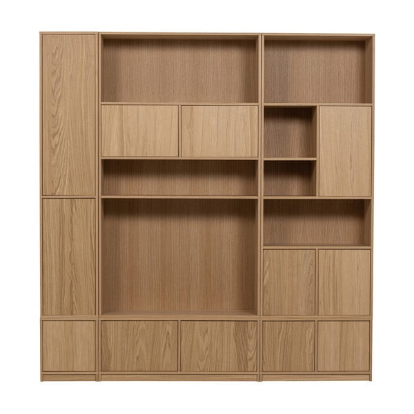 Modularna biblioteka u dekoru hrasta u prirodnoj boji 217x243 cm Modulair – vtwonen