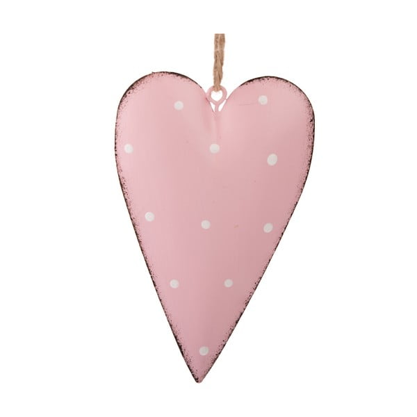 Set od 3 roza metalna viseća ukrasa Dakls Dotty Heart