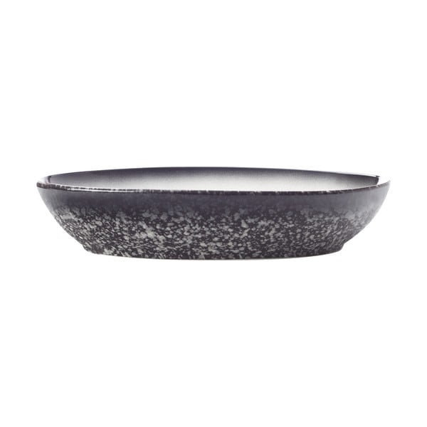 Bijelo-crna keramička ovalna zdjela Maxwell & Williams Caviar, dužine 30 cm