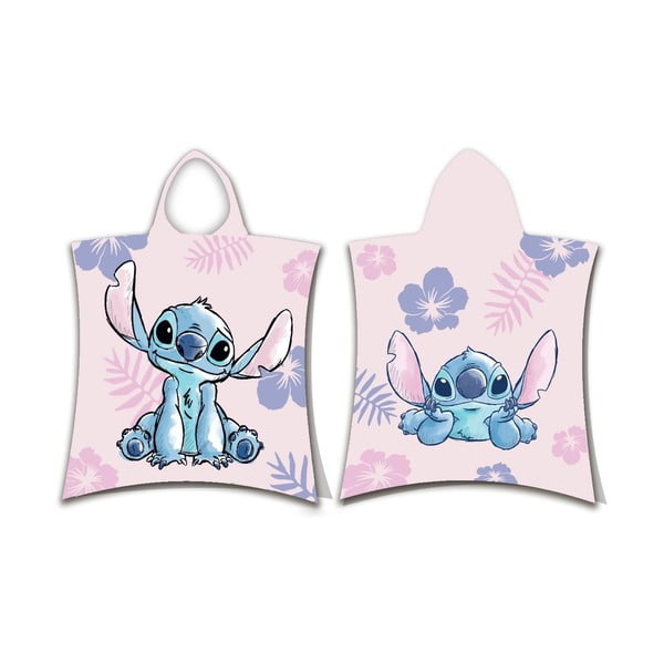 Svijetlo ružičasti pamučan dječji pončo Lilo and Stitch – Jerry Fabrics