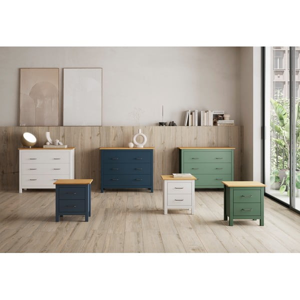 Tamno plavi noćni ormarić od masivnog bora Miranda – Marckeric-image-1