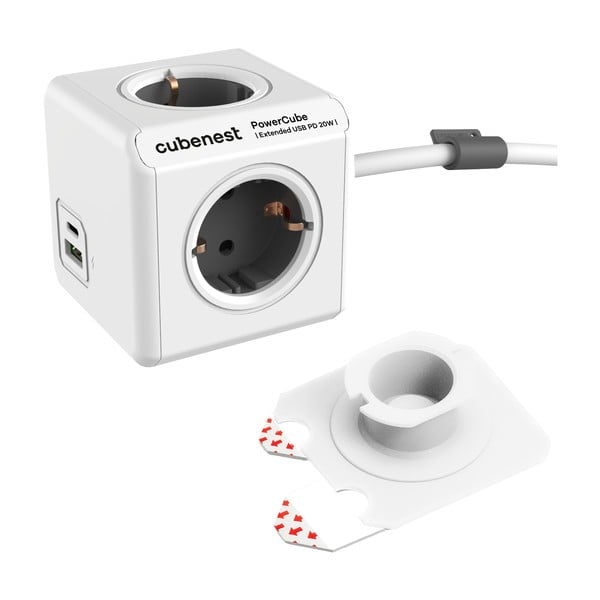 Razdjelnik utičnica 13 cm PowerCube Extended USB Schuko – Cubenest-image-1