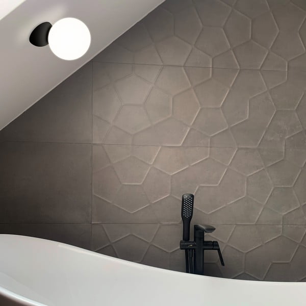 Crna zidna svjetiljka SULION Volga, ø 12 cm-image-1