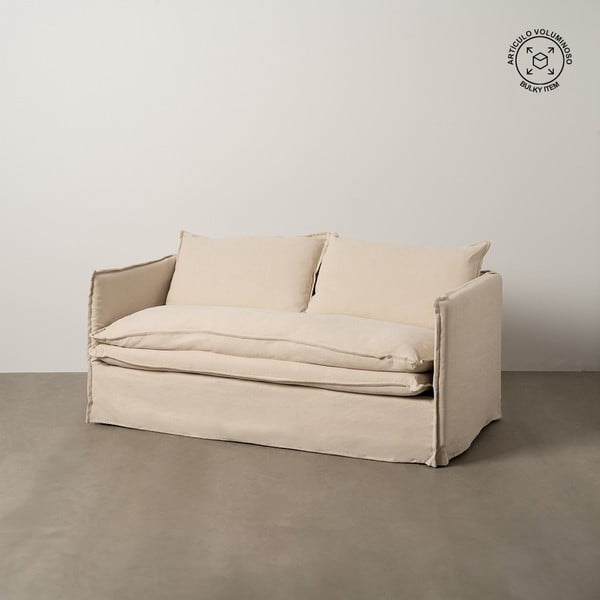 Krem lanena sofa 180 cm – Ixia-image-1