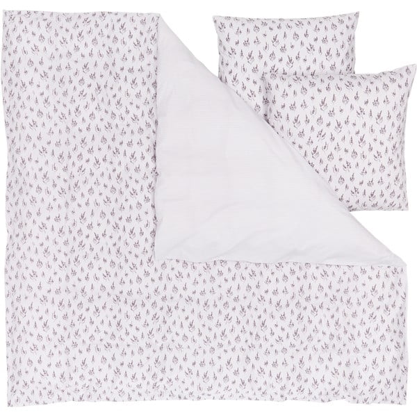 Bijelo-ružičasta posteljina za bračni krevet od pamuka Westwing Collection, 200 x 200 cm