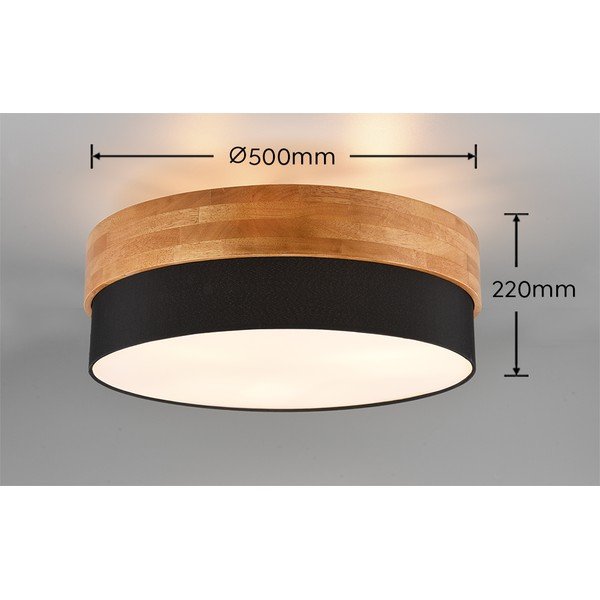 Crna/u prirodnoj boji stropna svjetiljka s tekstilnim sjenilom Seasons – Trio-image-4