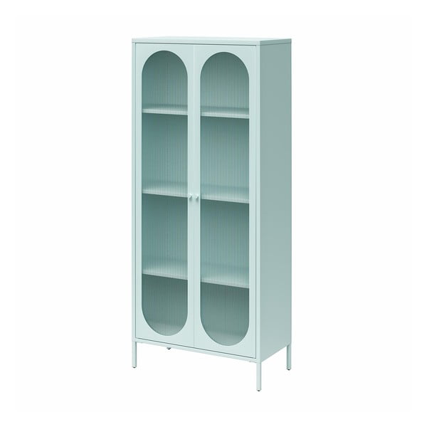 Svijetlo plava metalna vitrina 80x186x40 cm Luna – Støraa-image-4