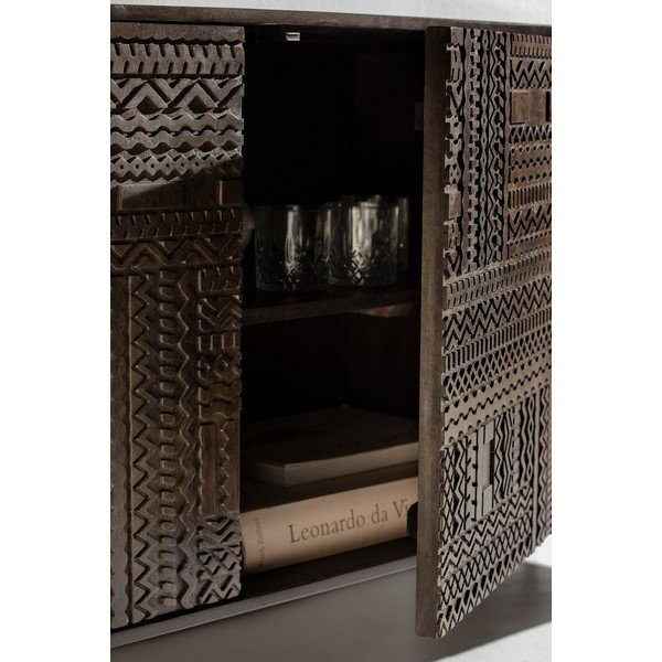 Tamno smeđa TV komoda od masivnog manga 145x48x40 cm Kalai – MOME-image-2