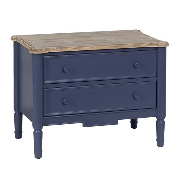 Plava niska komoda od masivne jele 80x60 cm – Ixia
