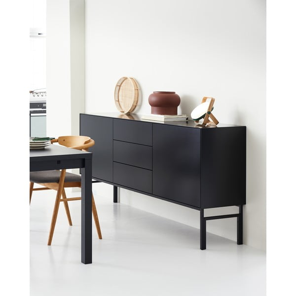 Crna niska komoda 180x89 cm Edge by Hammel - Hammel Furniture-image-1