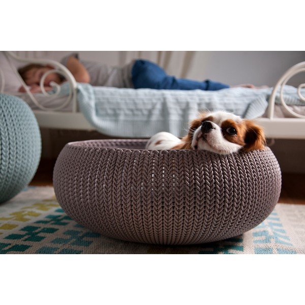 Smeđi plastični krevet za mačke Curver Knit Bed-image-1