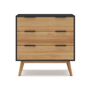 Crna/natur visoka škrinja od borovine 80x83 cm Lavis - Marckeric