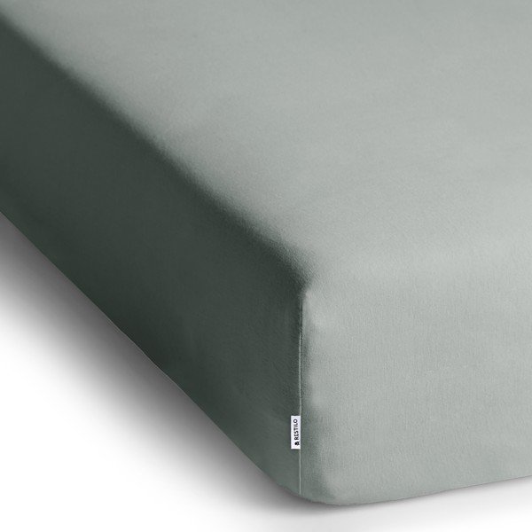 Svijetlo siva plahta s gumom od jeseya 240x220 cm Amber – Restilo-image-2
