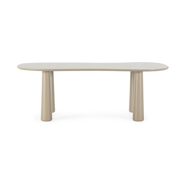 Bež stolić za kavu s pločom stola od borovine 110x220 cm Nahia – MOME