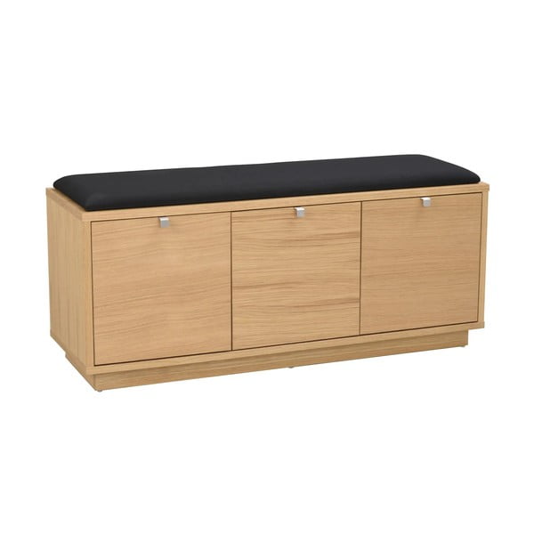 Crni/u prirodnoj boji ormarić za cipele u dekoru hrasta s klupom Confetti – Rowico