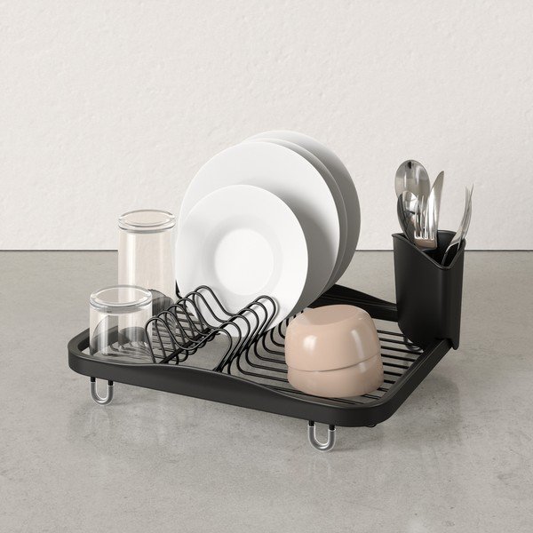 Crni željezan ocjeđivač za posuđe 36x28 cm Sinkin – Umbra-image-3
