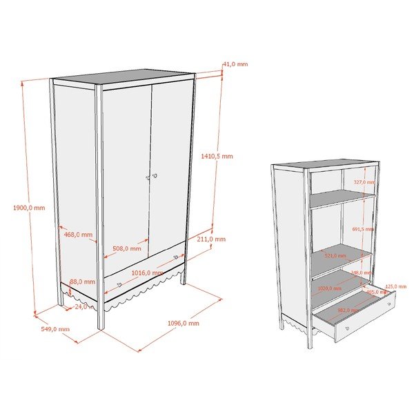 Bež dječja garderoba 110x190x55 cm Swingo – Vipack-image-3