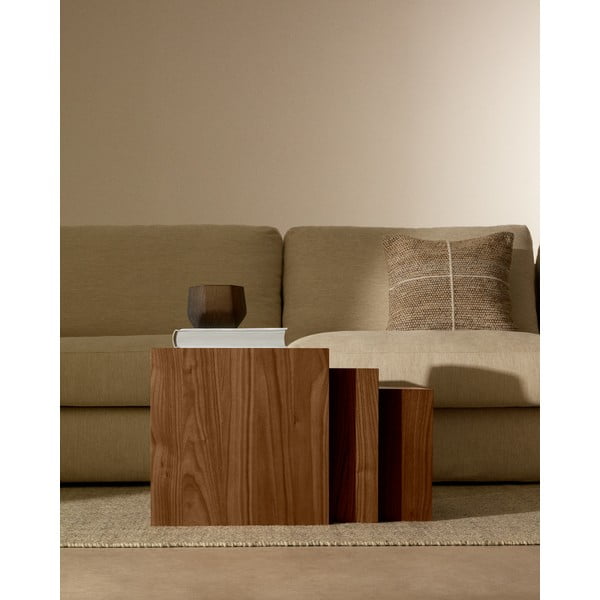 Pomoćni stolići u setu 3 kom u dekoru oraha 40x60 cm Litto – Kave Home-image-4