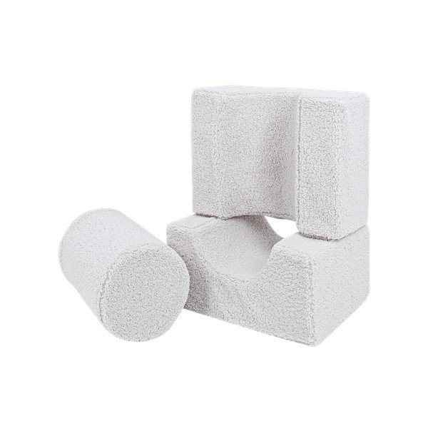 Bijeli set mekanih igrački od pjene 3 kom od boucle tkanine visina 30 cm 83x45 cm – Meowbaby-image-2