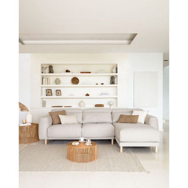 Bež kutna garnitura (desni kut) Singa - Kave Home-image-3