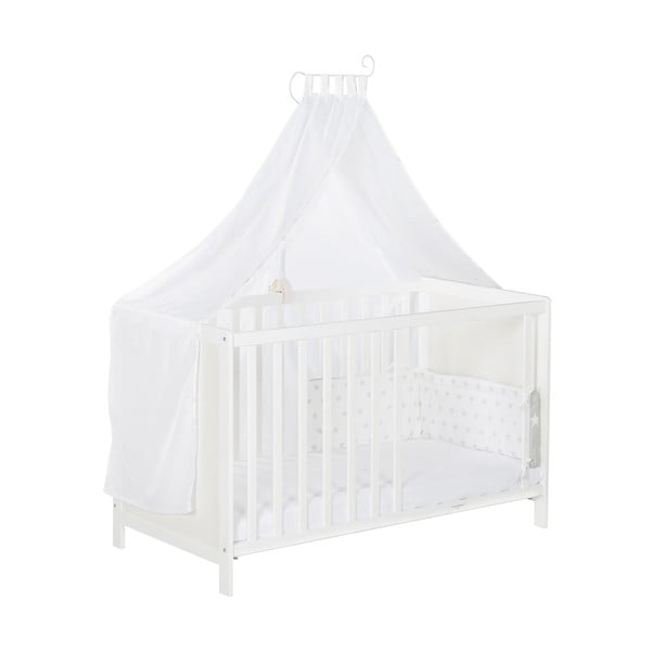 Bijeli dječji krevet s baldihanom 60x120 cm Stars Gray – Roba-image-3