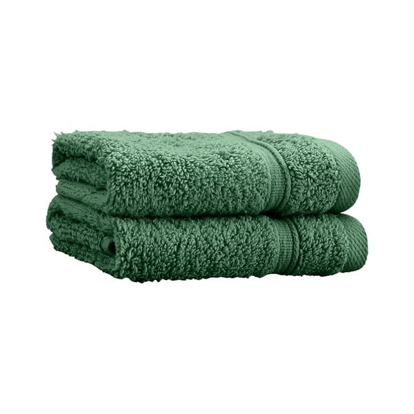 Tamno zeleni pamučni ručnici u setu 2 kom od frotira 30x30 cm Zero Twist – Catherine Lansfield