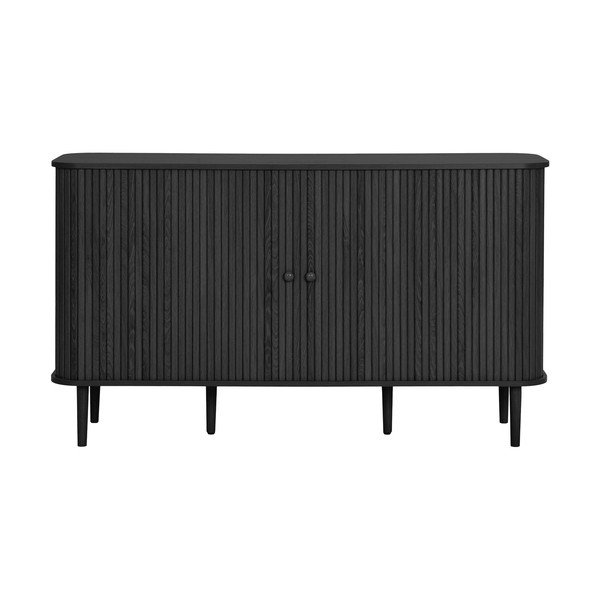 Crna komoda od masivnog bora 140x79x40 cm Nikko – House Nordic-image-3