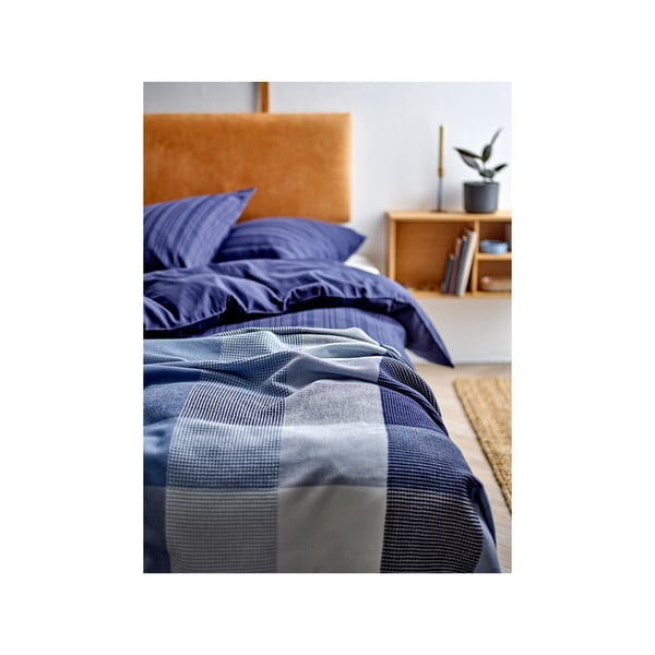 Tamno plava posteljina za krevet za jednu osobu/za produženi krevet od damasta 140x220 cm Noble – Södahl-image-3