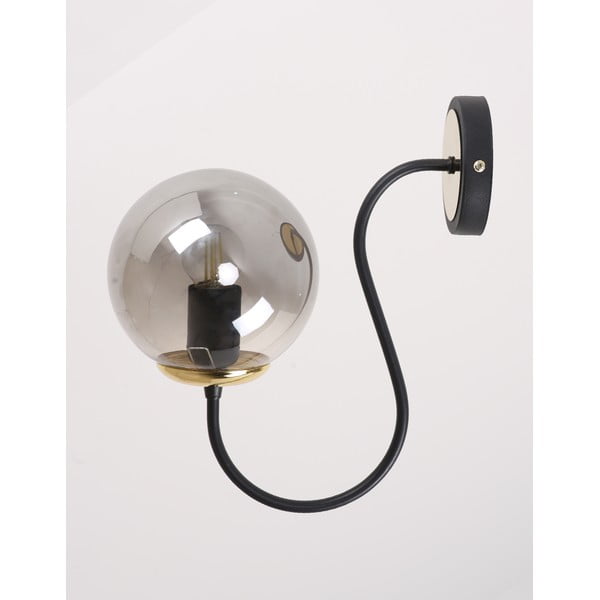 Crna/siva zidna lampa ø 15 cm Oslo – Squid Lighting-image-4