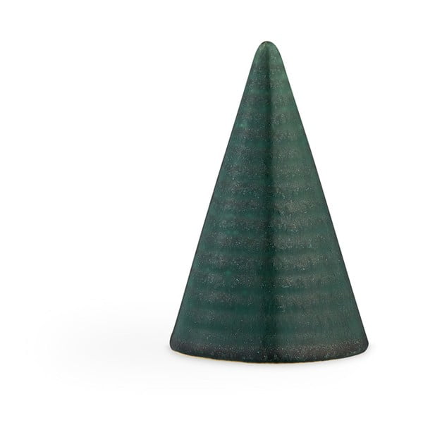 Tamnozelena ukrasna statueta od zemljanog posuđa Kähler Design Glazed Cone tamnozelena, visina 11 cm