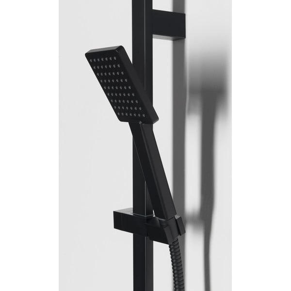 Mat crni set za tuš kabinu od nehrđajućeg čelika sa ručnim tušem/s kliznim nosačem 70 cm – Sapho-image-2