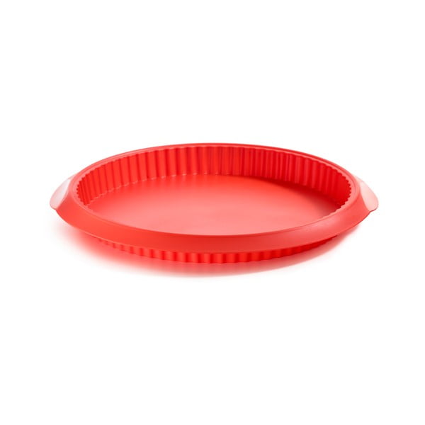 Crveni silikonski kalup za quiche Lékué, ⌀ 28 cm