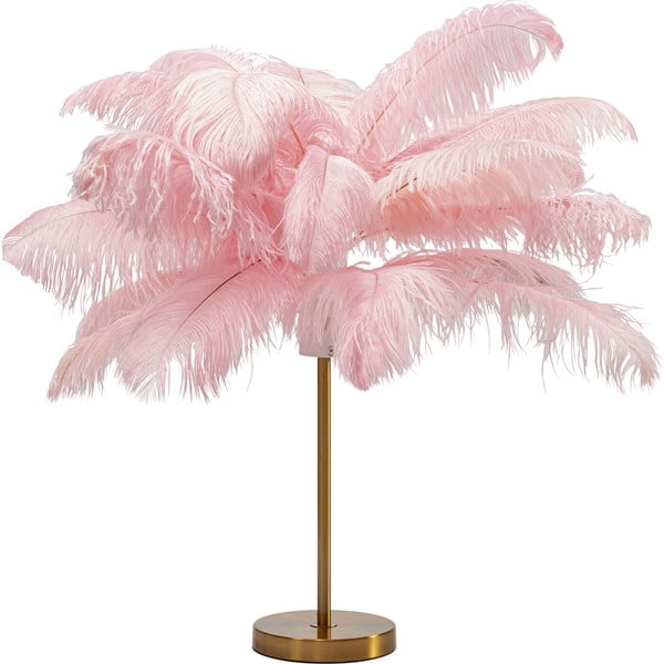 Ružičasta stolna lampa sa sjenilom od perja (visina 60 cm) Feather Palm – Kare Design