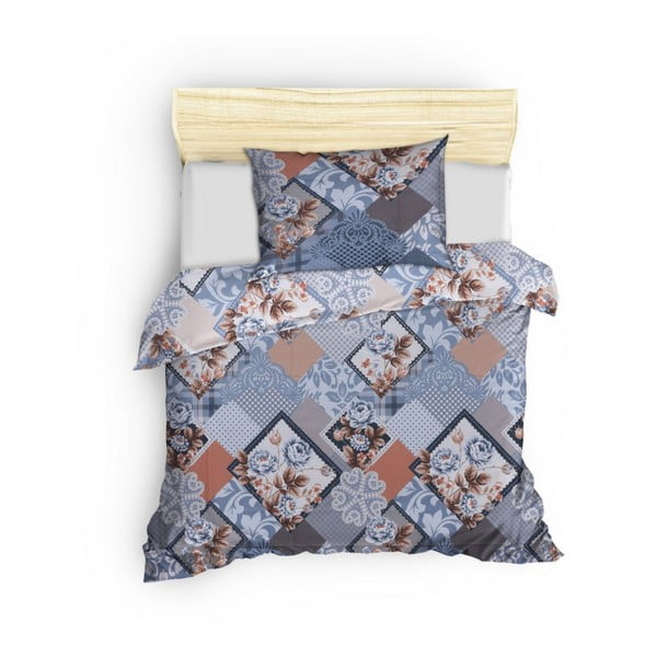 Plava pamučna posteljina za bračni krevet 200x200 cm Diana – Mijolnir