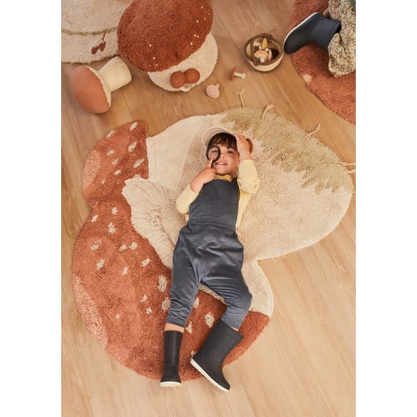 Ciglasti/krem periv/ručno rađen pamučan dječji tepih 120x120 cm Boletus – Lorena Canals-image-4