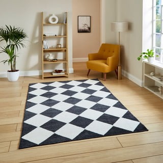 Crno-bijeli periv tepih 200x290 cm Lyna Charcoal&White – Think Rugs